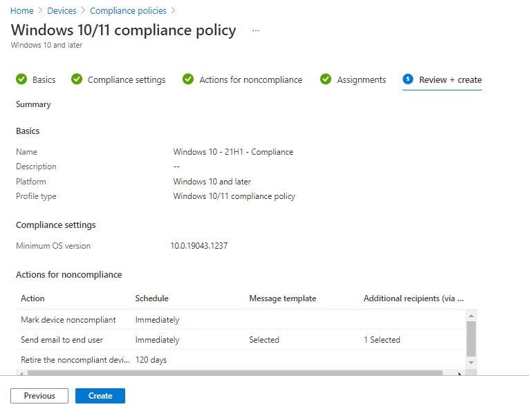 Check OS Version Compliance with Device Compliance Policy & Notify User