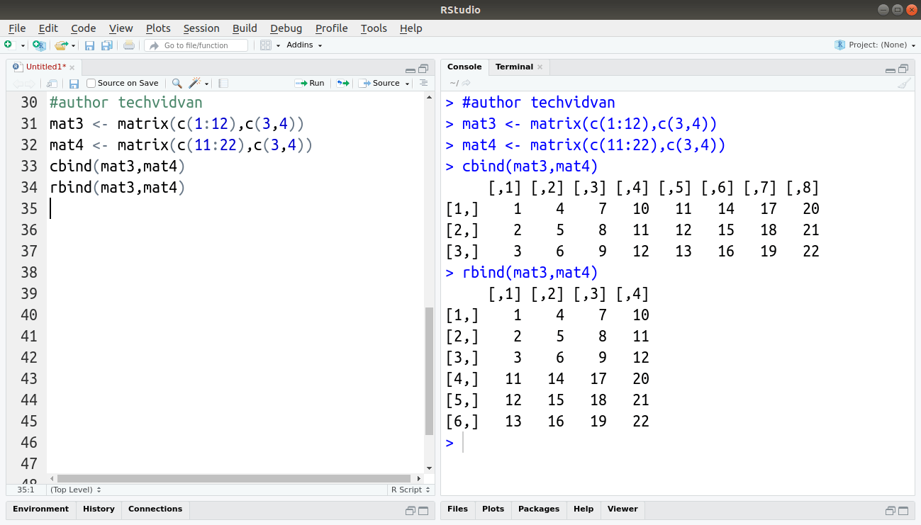 Matrix Functions in R solve(), dim(), sum(), mean(), cbind() TechVidvan