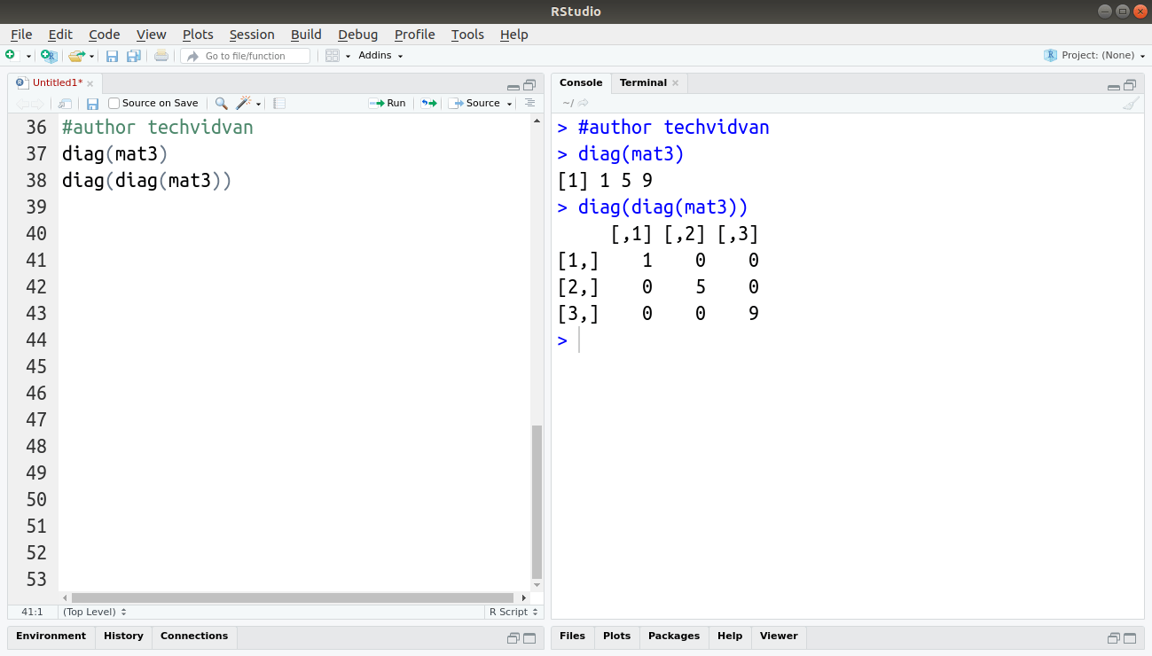 Matrix Functions in R solve(), dim(), sum(), mean(), cbind() TechVidvan