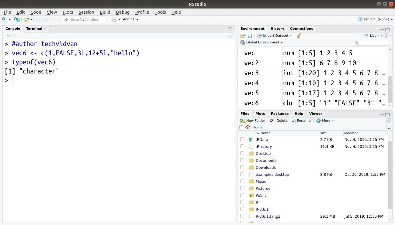 R Vector How to Create, Combine and Index Vectors in R? TechVidvan