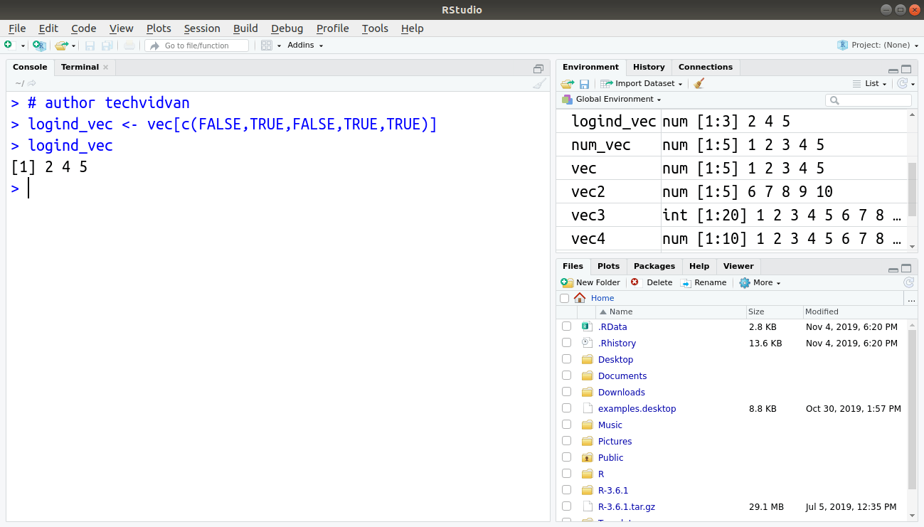 R Vector How to Create, Combine and Index Vectors in R? TechVidvan