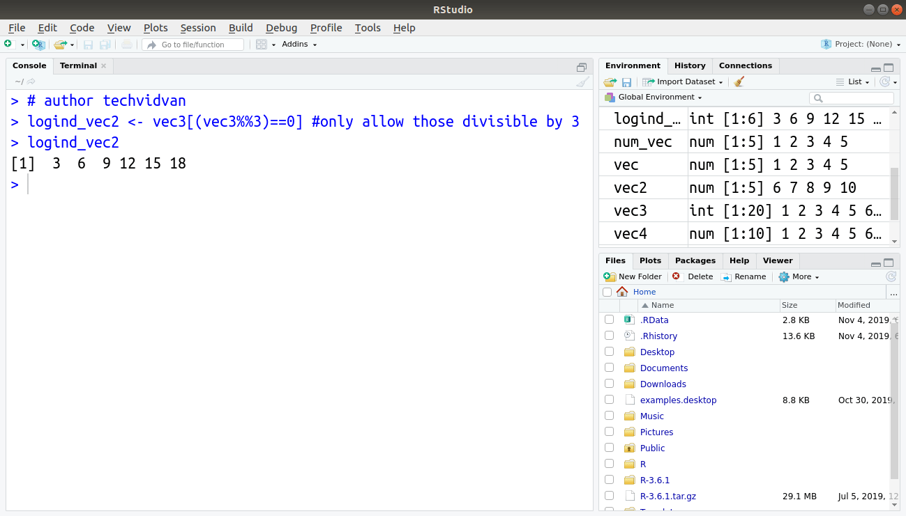 R Vector How to Create, Combine and Index Vectors in R? TechVidvan