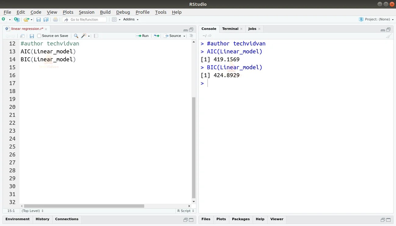 Linear Regression in R using lm() Function TechVidvan