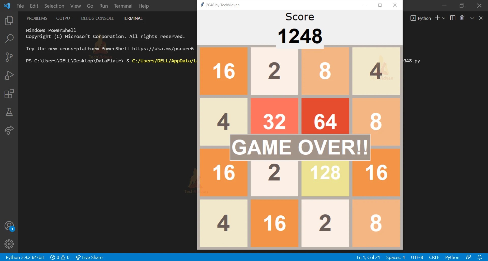 Learn How to Create 2048 Game in Python TechVidvan