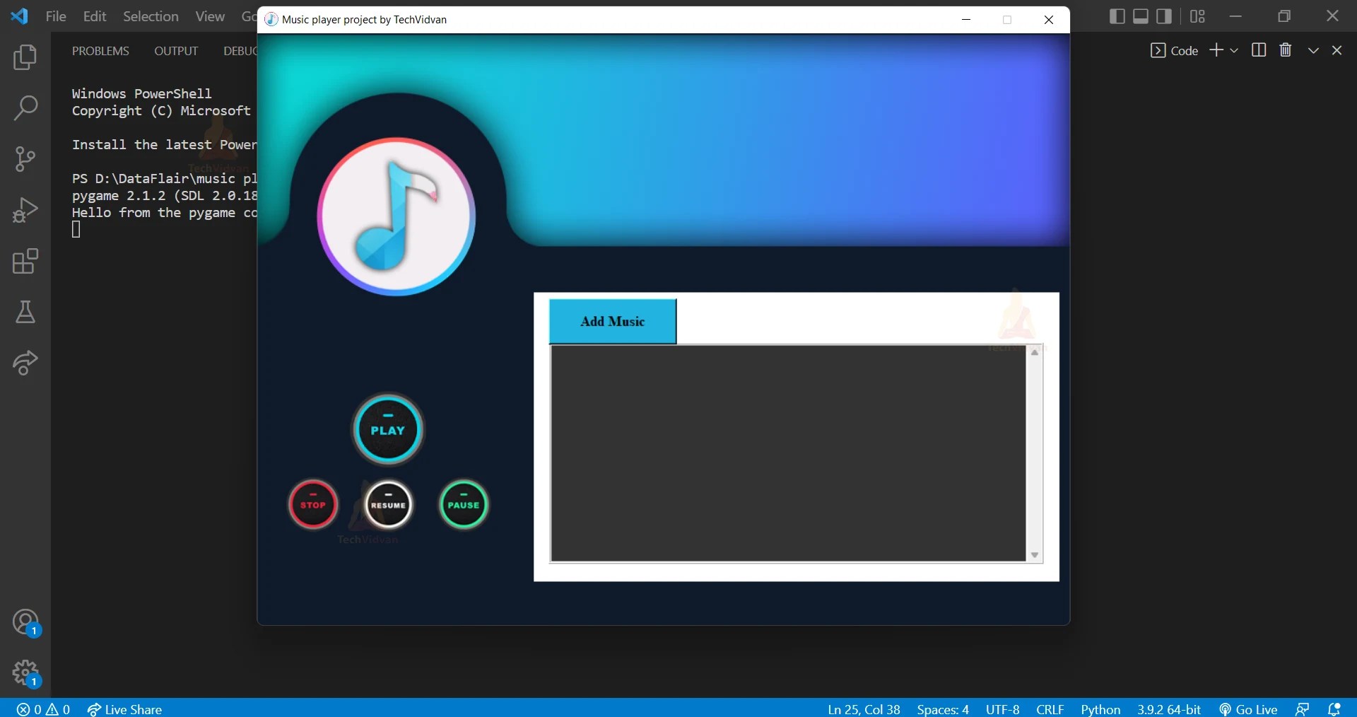 Create MP3 Music Player using Python TechVidvan