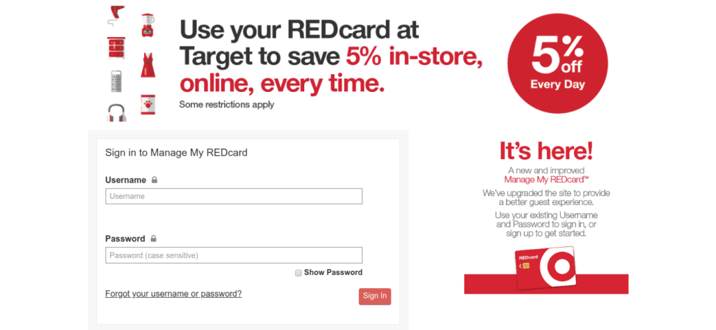 Target Red Card [Login, Number, Customer Service] Techwarior