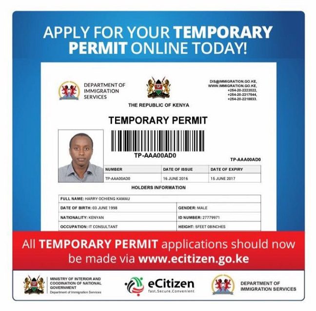 Kenyans to Apply for Temporary Travel Permits Online