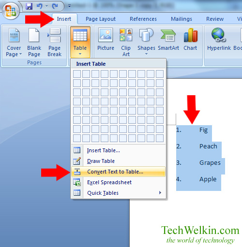 MS Word How to Reverse a List (Order or Sequence Reversal)