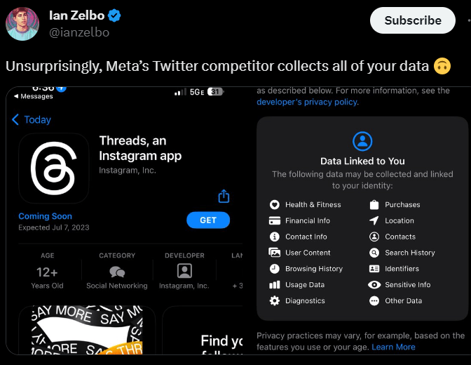 Data privacy debate Threads' practices are causing controversy