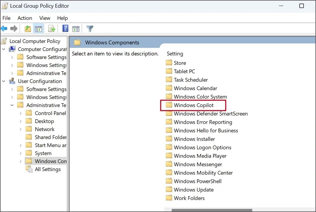 Windows 11 Disable Copilot Group Policy Image to u