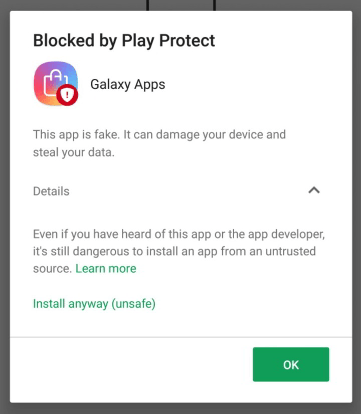 Google Play Protect Blocking Galaxy App Store as Dangerous and Fake