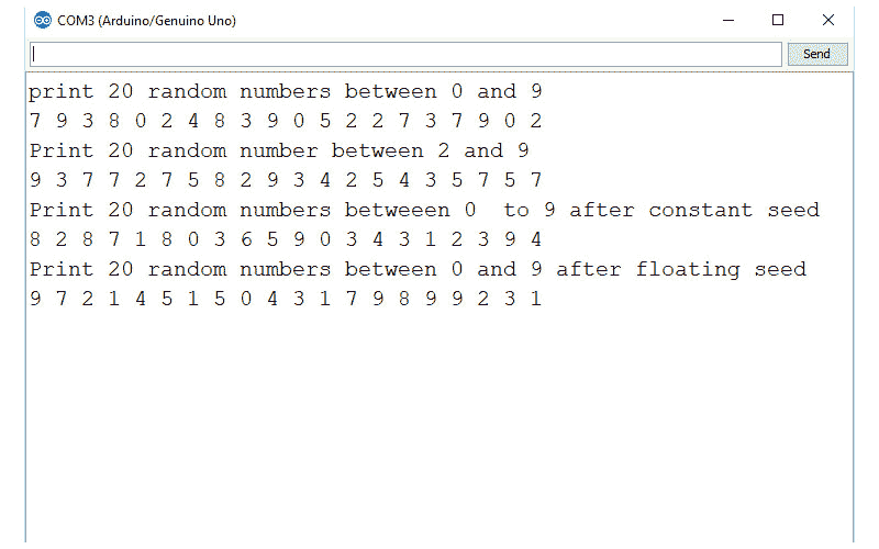 Random Numbers Using Arduino Code Use of random() function