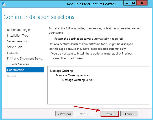 How to install message queuing Service on windows server