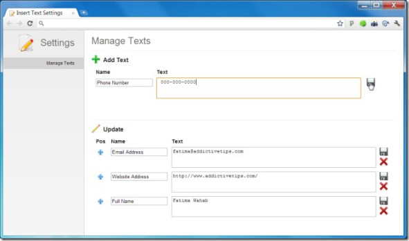Download Insert Text Chrome Extension TECK.IN