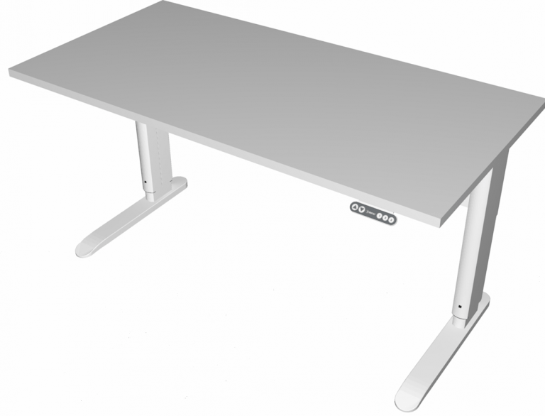 MESA RETA COM REGULAGEM ELÉTRICA DE ALTURA BASE PRETO P/ TAMPO