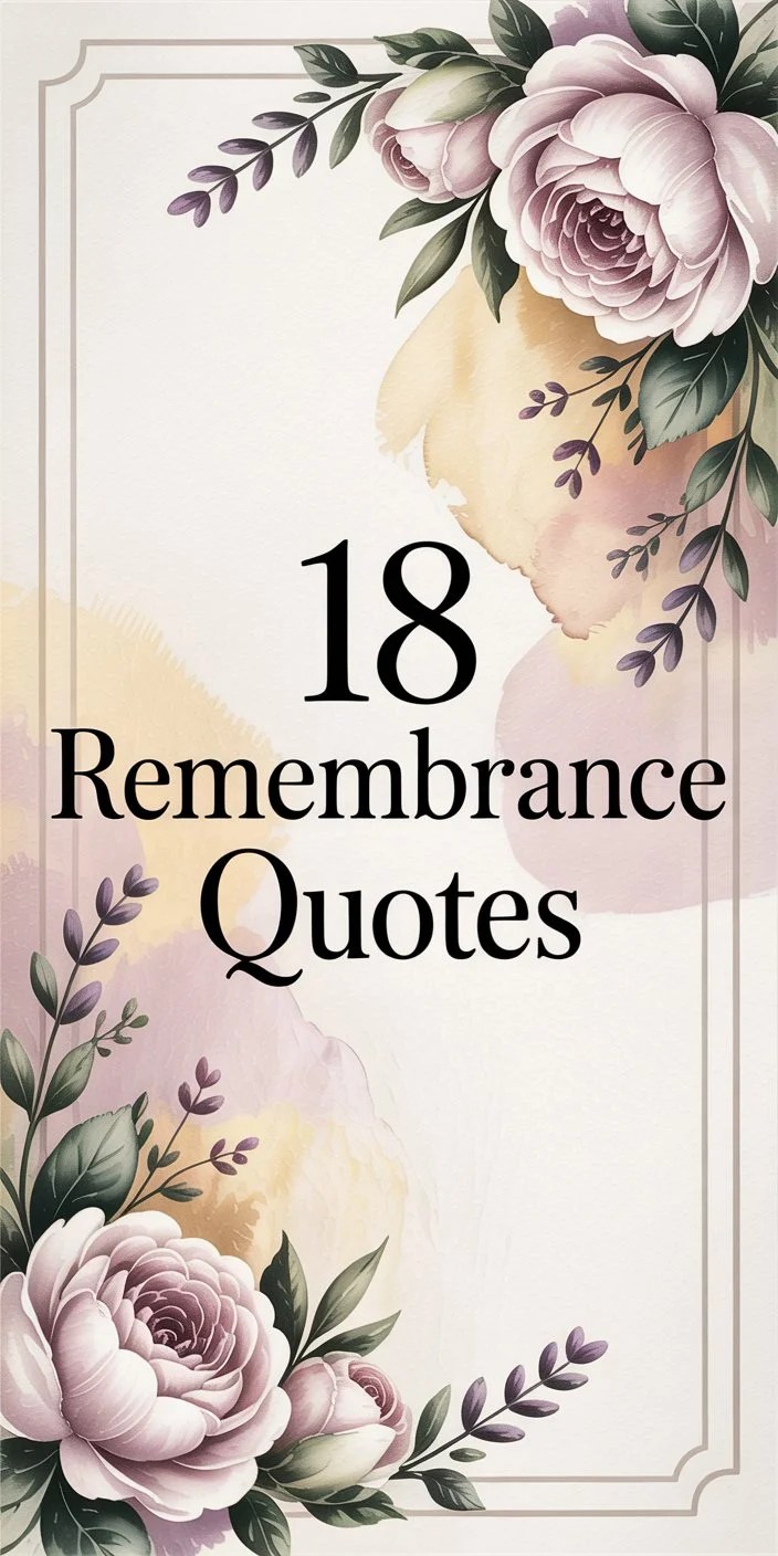 18 Remembrance Quotes 18 Remembrance Quotes