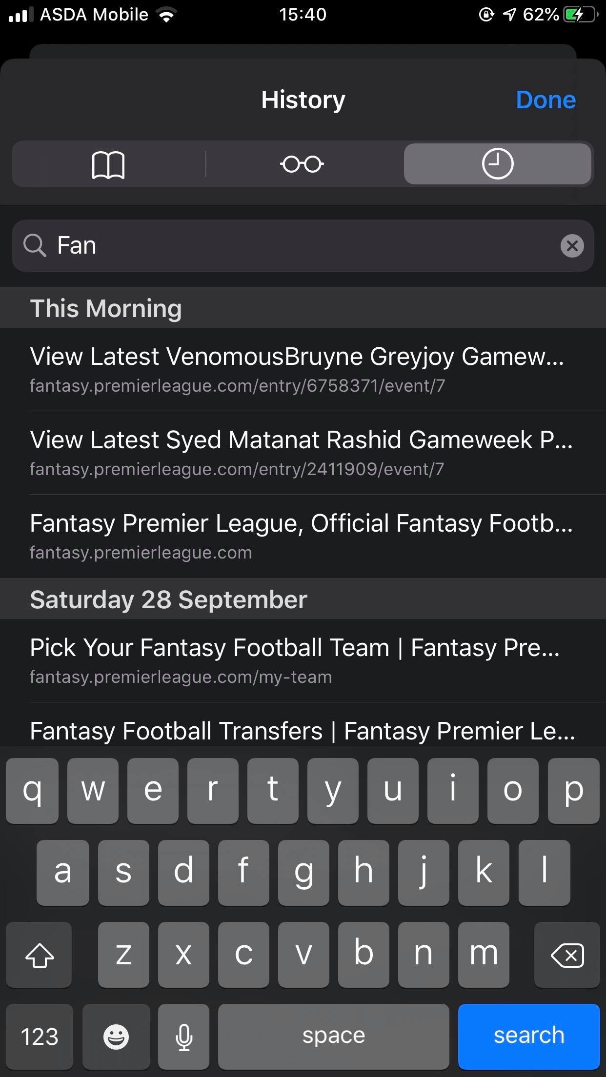 Cómo buscar en el historial de Safari en el iPhone