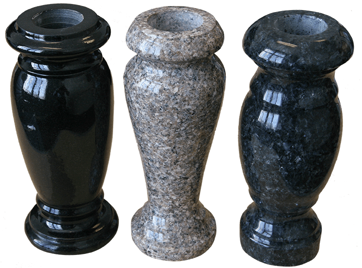 3 Vases Tecstone Granite