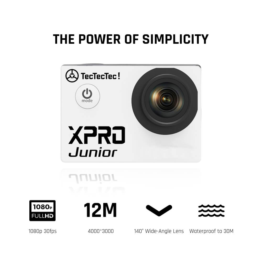 TecTecTec Action Sport Camera Waterproof 30M Wide Angle XPRO Junior TecTecTec