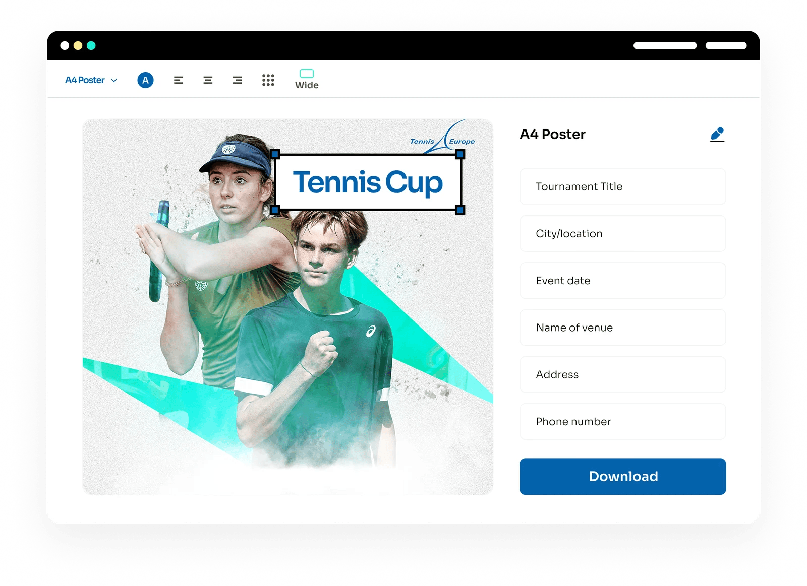 Tennis Europe Design Tool