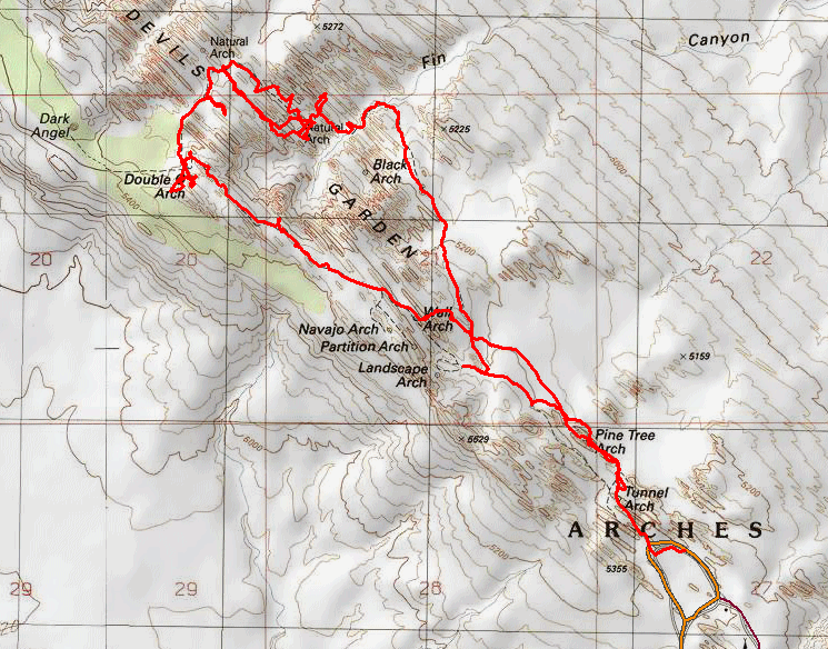 Devils Garden Trail Map Devils Garden Primitive Loop, Arches National Park, Utah Ted's