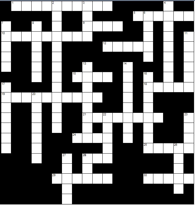 First Time in England Crossword Grid 01
