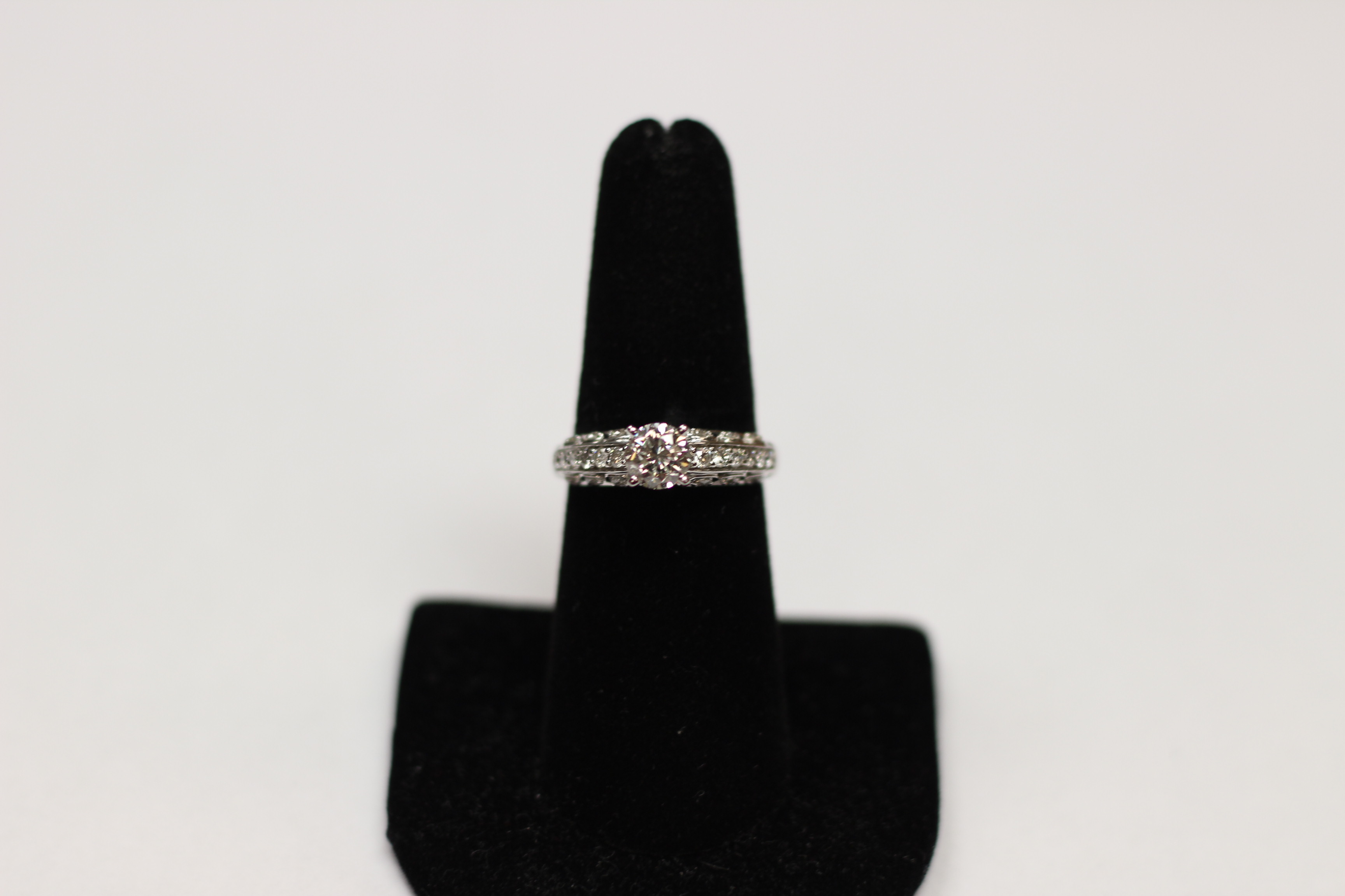 14kwg 1.05ct RBC (1.35cttw) Diamond Engagement Wedding Ring Preowned