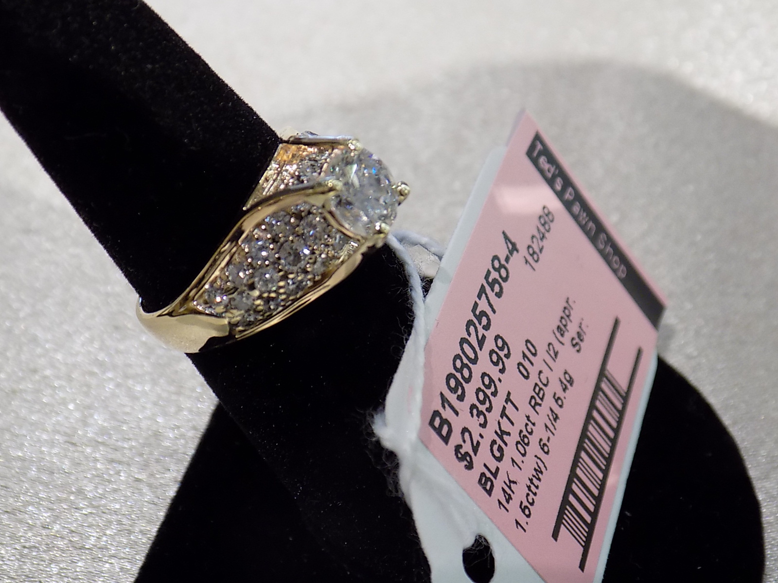 Preowned 14K Ladies Diamond Ring 1.06 ct RBC Diamond I I2 size 61/4