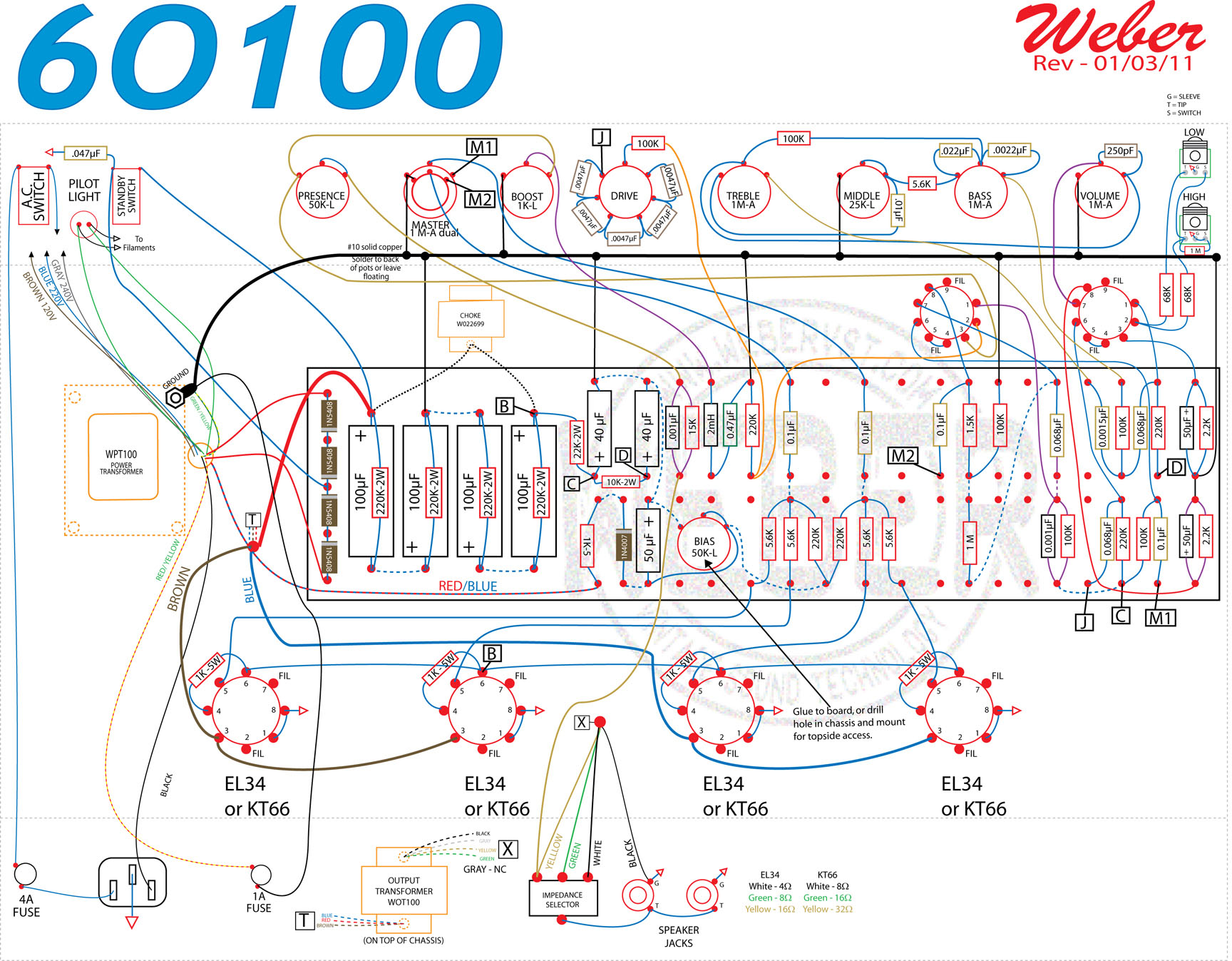 Installing Mojotone's effects loop in a weber 6O100 The Amp Garage