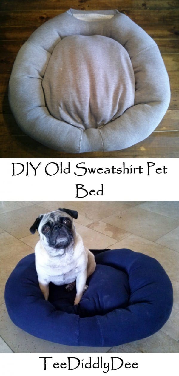DIY Old Sweatshirt Pet Bed TeeDiddlyDee