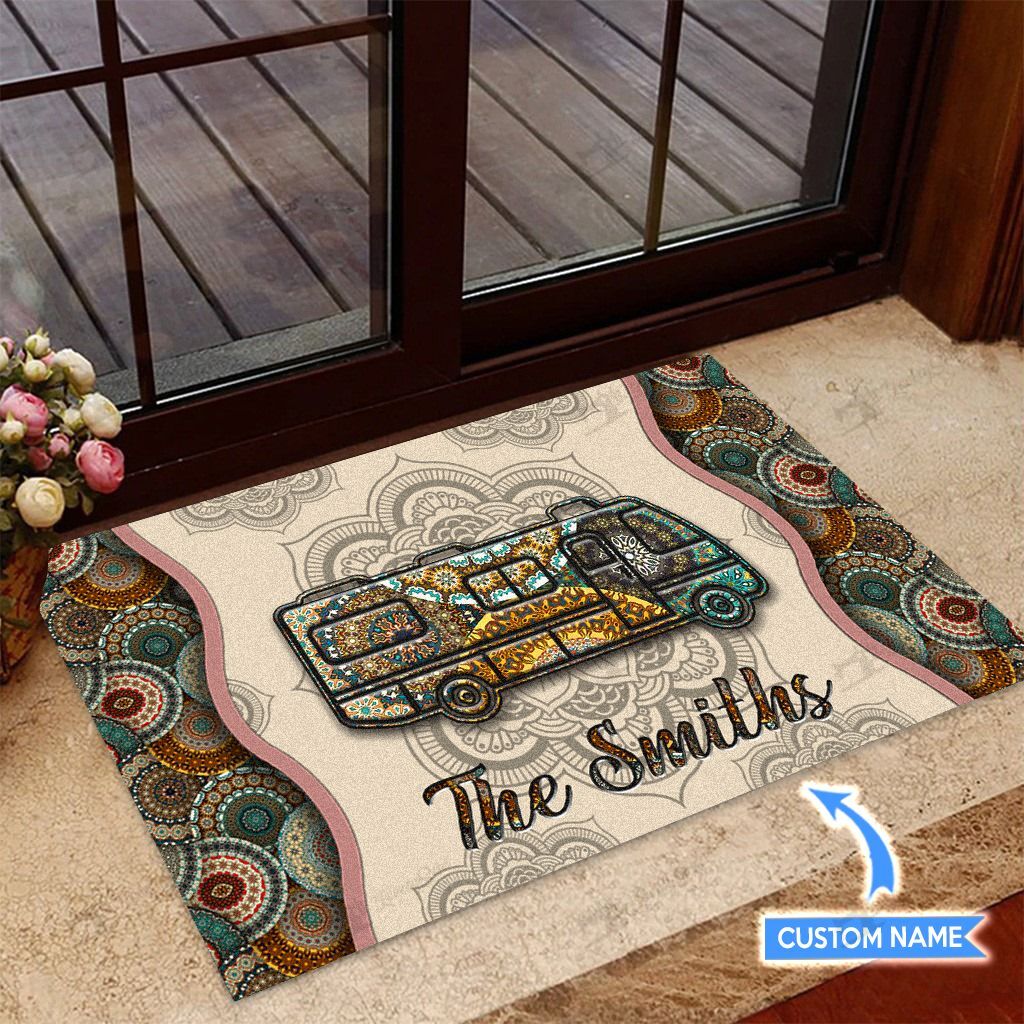 Motorhome Class A Personalized Custom Name Doormat Mat
