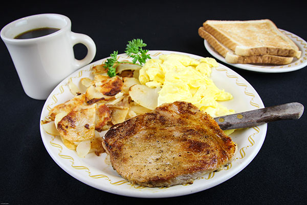 Pork Chop and Eggs* Tee Jaye's Country Place Restaurants
