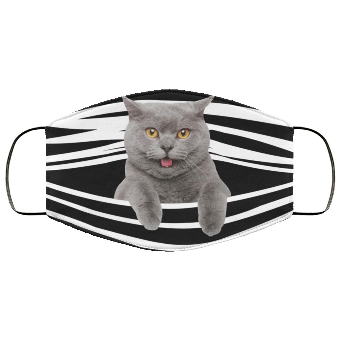 British Shorthair Cat Stripes Face Mask
