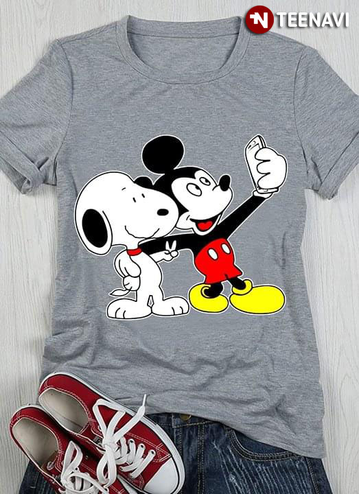 Snoopy And Mickey Mouse Selfie TeeNavi Reviews on Judge.me