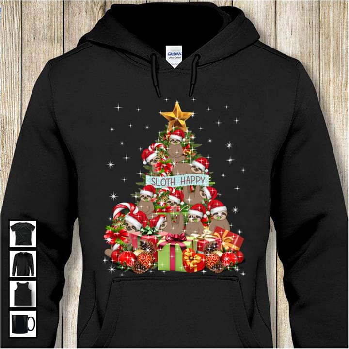 Sloth Happy Christmas Shirt TeePython