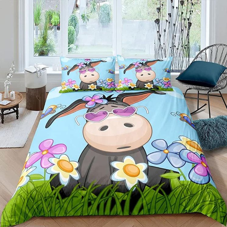 Donkey In Flower Garden Bedding Set Teeruto
