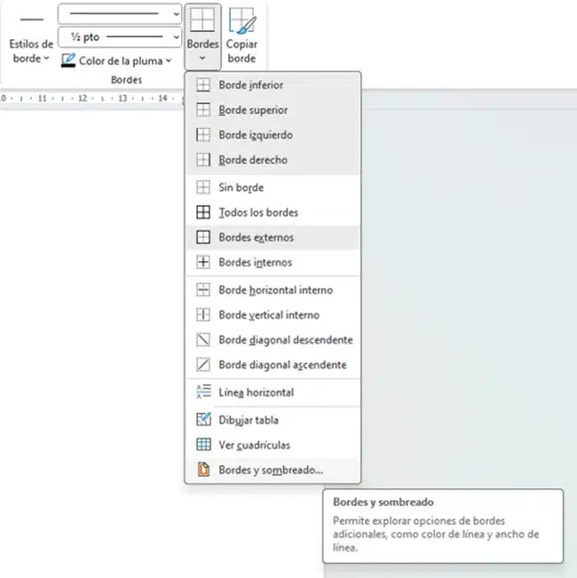 Curso de Word con ejercicios prácticos → Tablas en Word. Opciones