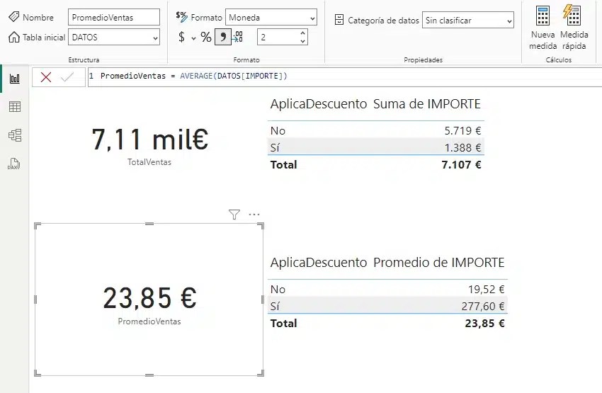 DAX fórmulas en Power BI