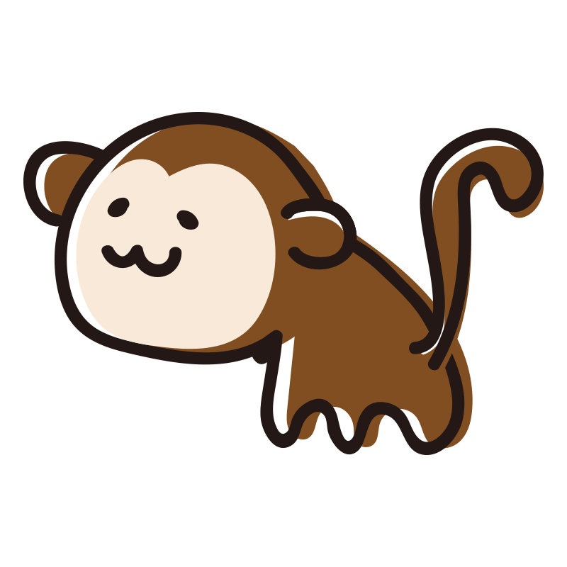 かわいい笑顔猿の顔のイラスト のイラスト素材・ベクタ - . Image 15514757. さるの無料(フリー)イラスト | かわいい手描きの無料素材「てがきっず」保育園・小学校・介護施設にぴったりのフリー素材イラスト