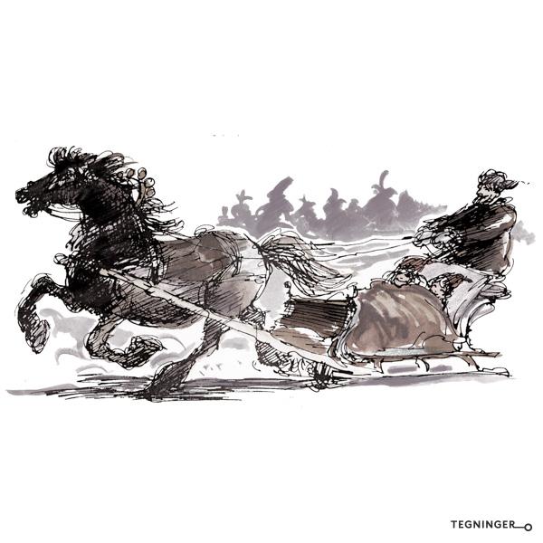 Hest og slede JUL Tegninger.no