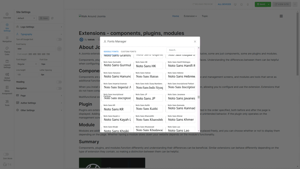 Joomlaのテンプレートフレームワーク てくてくテック
