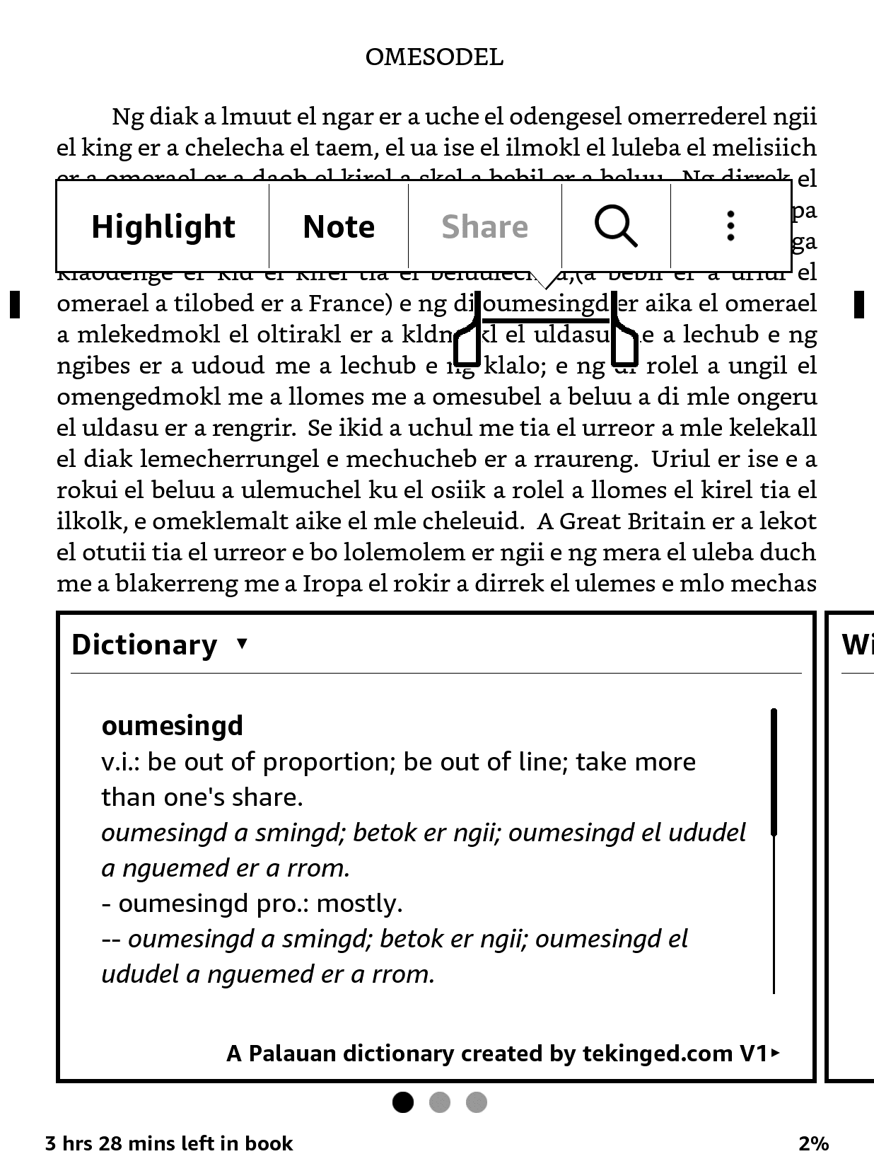 Palauan Language Online Tekinged on your Kindle