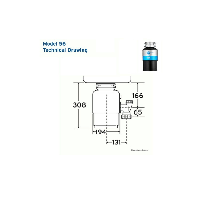 Waste Disposer Insinkerator Model 56 for Marine IMPA 175582