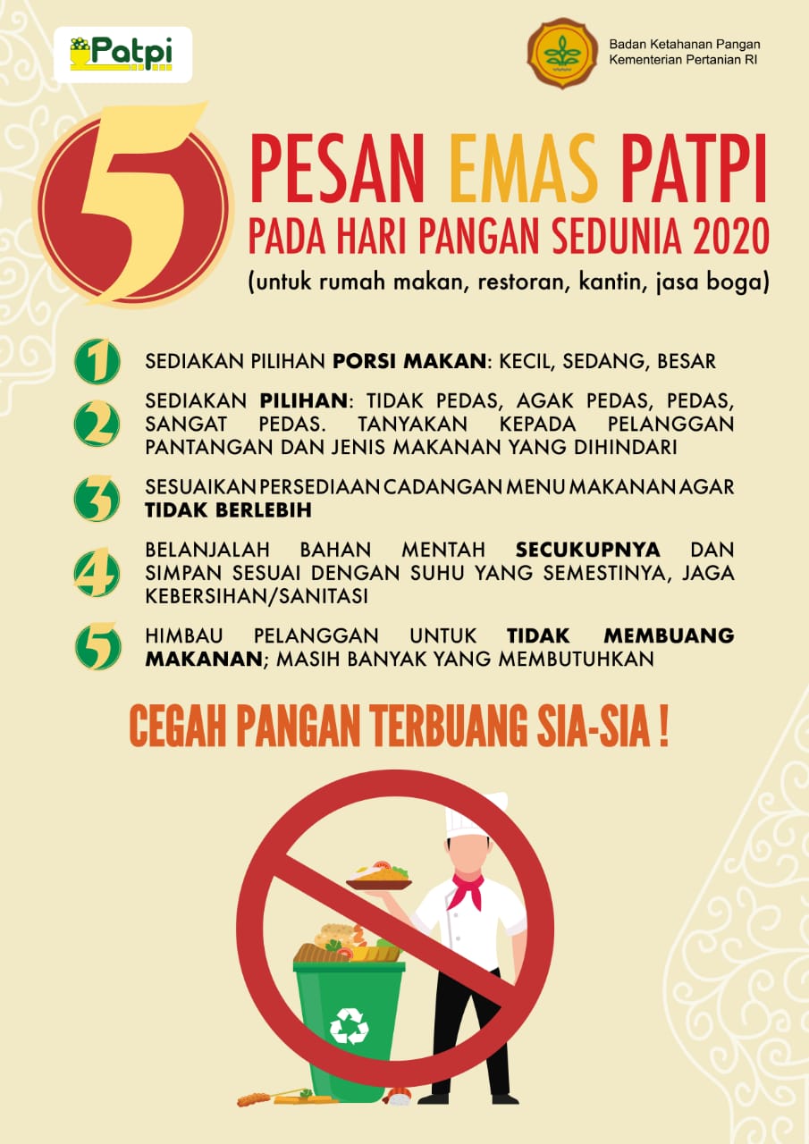 Pesan PATPI di HPS 2020, Kurangi Food Waste dan Food Loss Teknologi Pesan PATPI di HPS 2020, Kurangi Food Waste dan Food Loss Teknologi