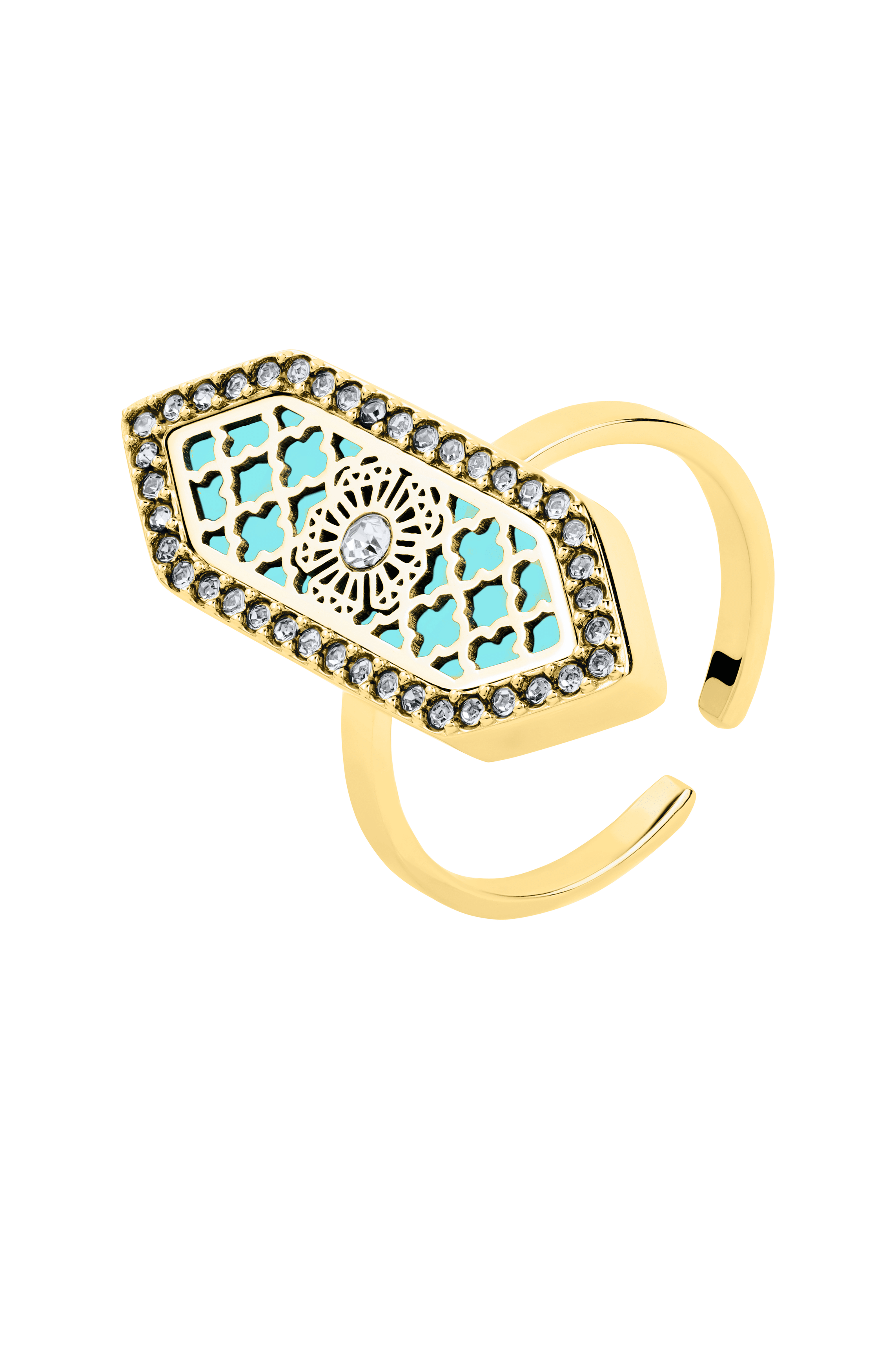 Al Jawhara Rose gold navy blue Ring Tektaak jewellery