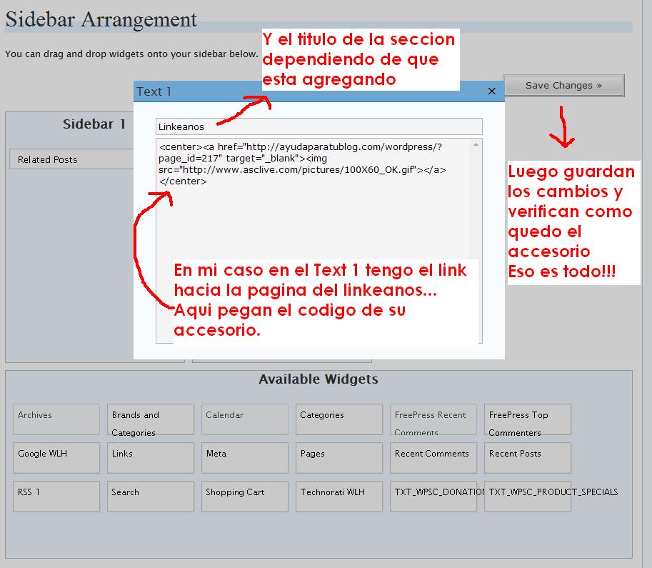 Donde debo pegar el codigo de algo, para que quede en la sidebar