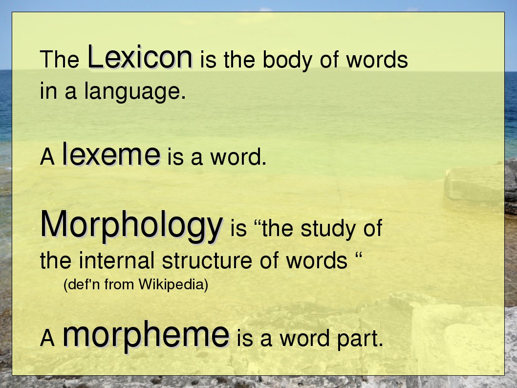 English 250 Morphology