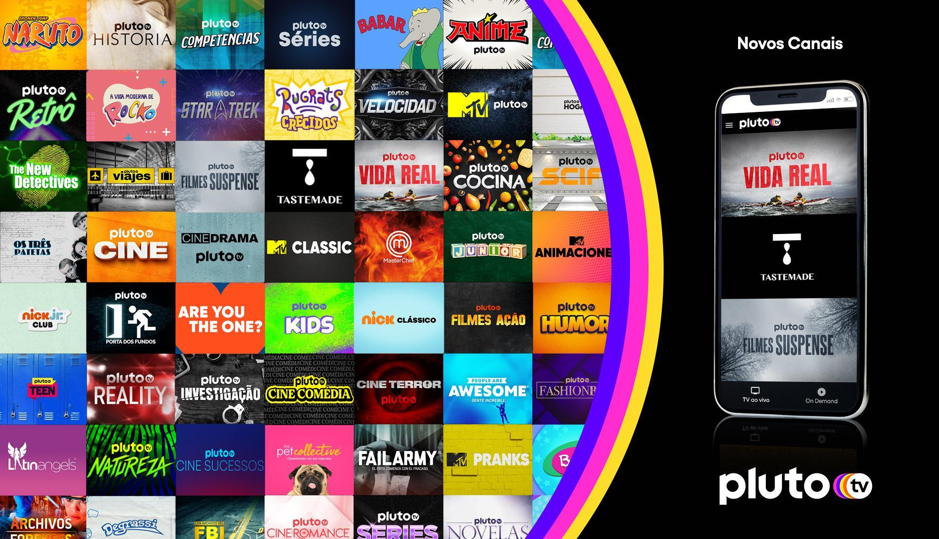 Pluto TV lança três novos canais no Brasil TELA VIVA News