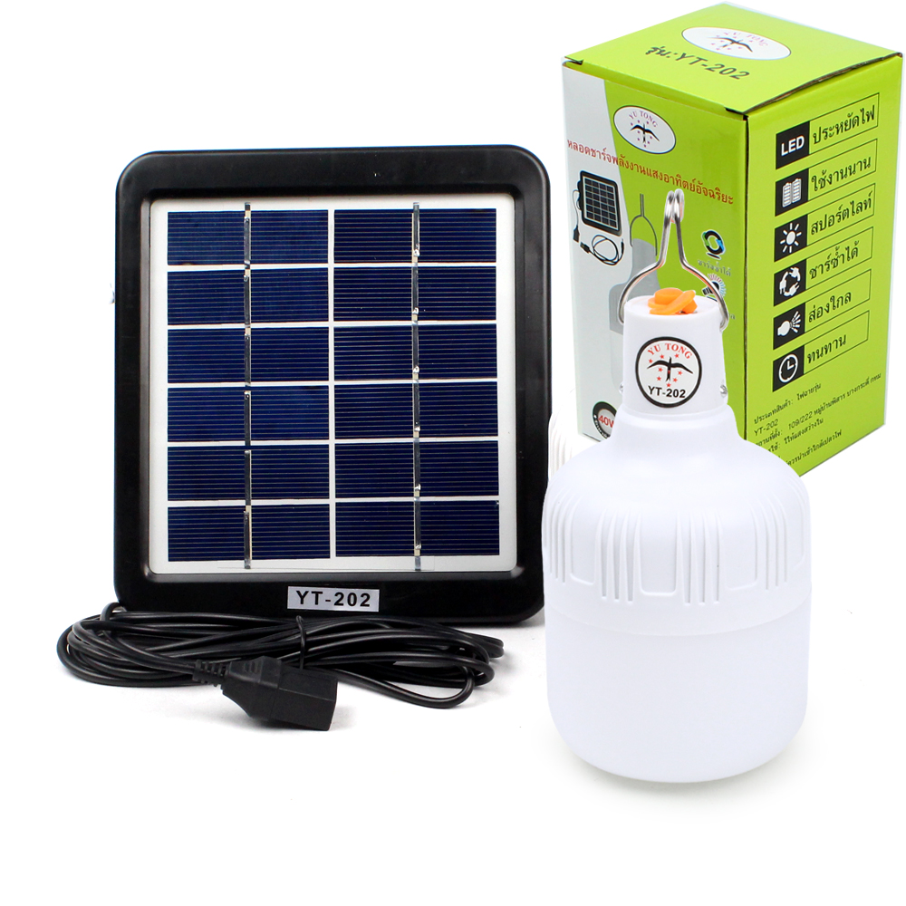 Telecorsa หลอดไฟโซล่าเซลล์ หลอดไฟ LED พลังงานแสงอาทิตย์ Solar Light YT