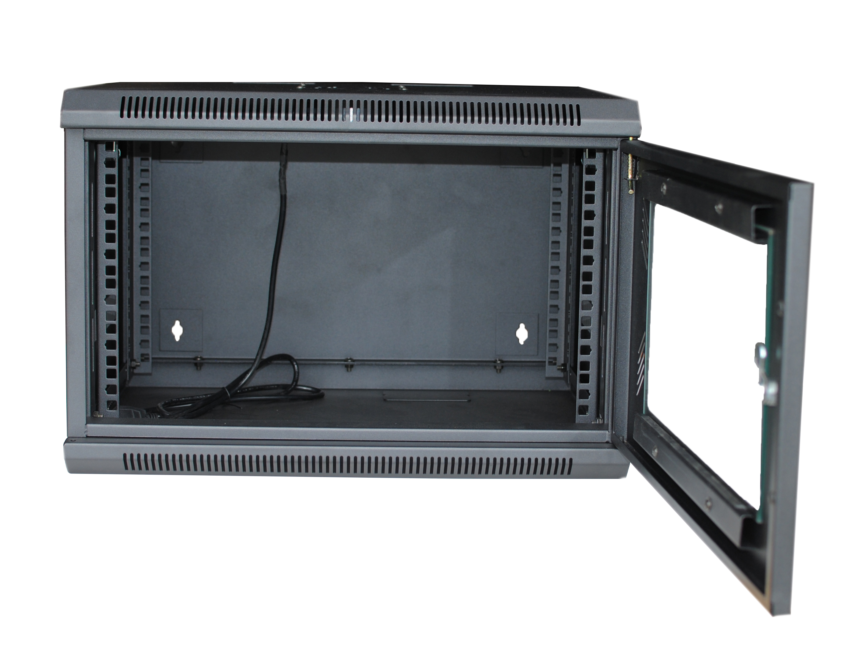 120053GX 6U Wall Mount Rack w/Locking Glass Door & Cooling